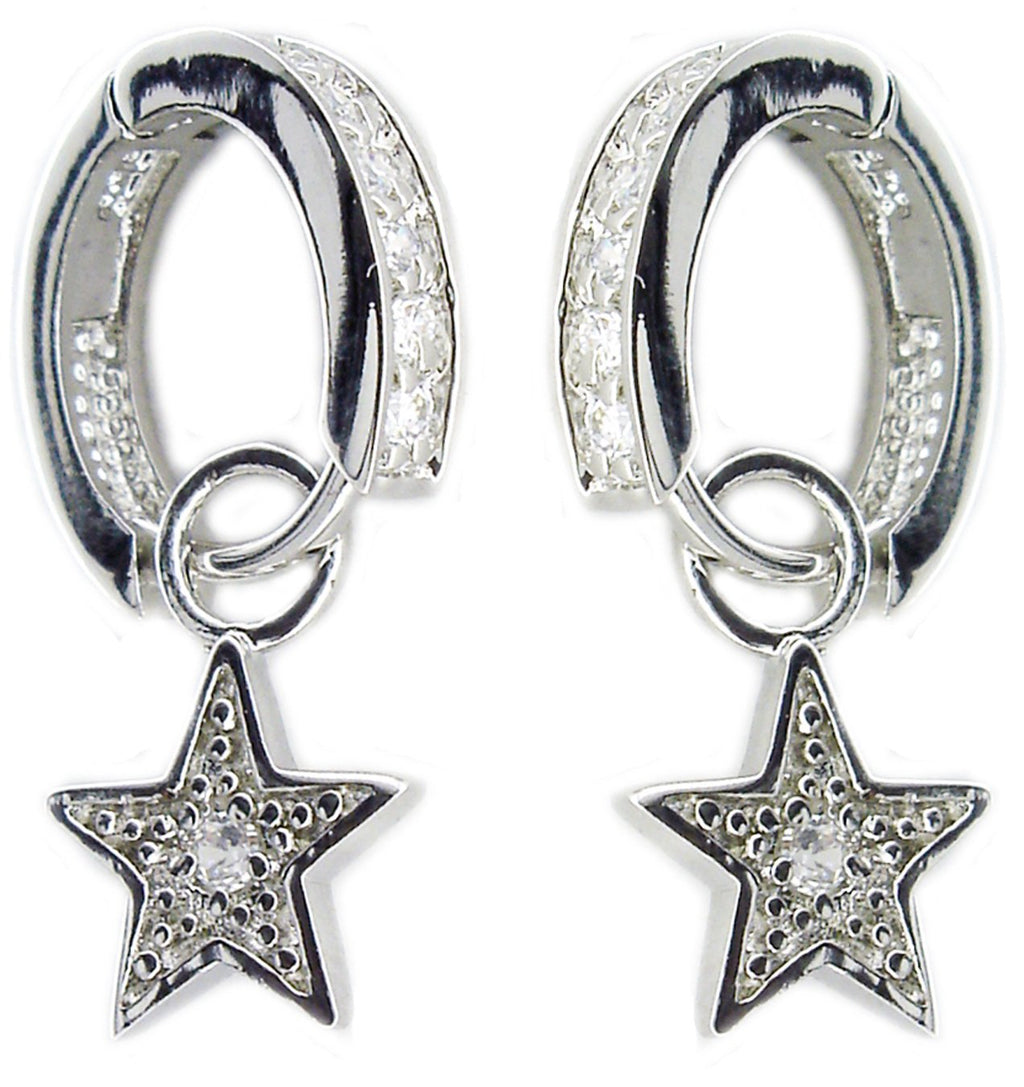 Earrings Huggie W/Star charm Sterling silver Earring  605E7282