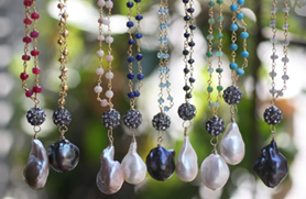 Neklace Baroque genuine pearl on 16" strand of Gold Field Rosary. 678Nx30