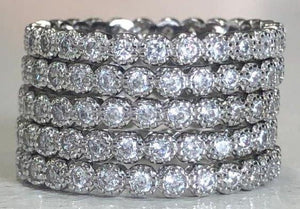 Zirconite Cubic Zirconia Stackable Sterling Silver Eternity Band Ring 705R5973701R