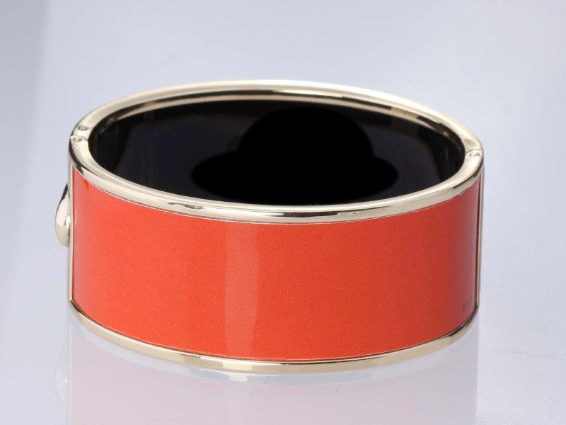 High definition photo printed enamel Cloisonné hinged gold extra wide Bangle 500B3730GLC