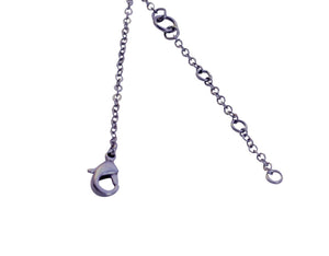 pendant 30'' tassel  in hematite and satin gold featuring an  oval crystal stone 500P2506