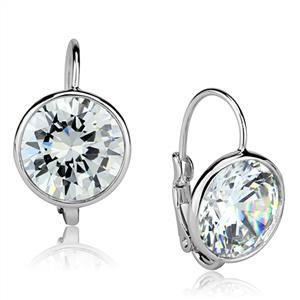 Earrings 10CT Cubic Zirconia set in a Fine Wire Bezel setting Lever-back  501E-l03871