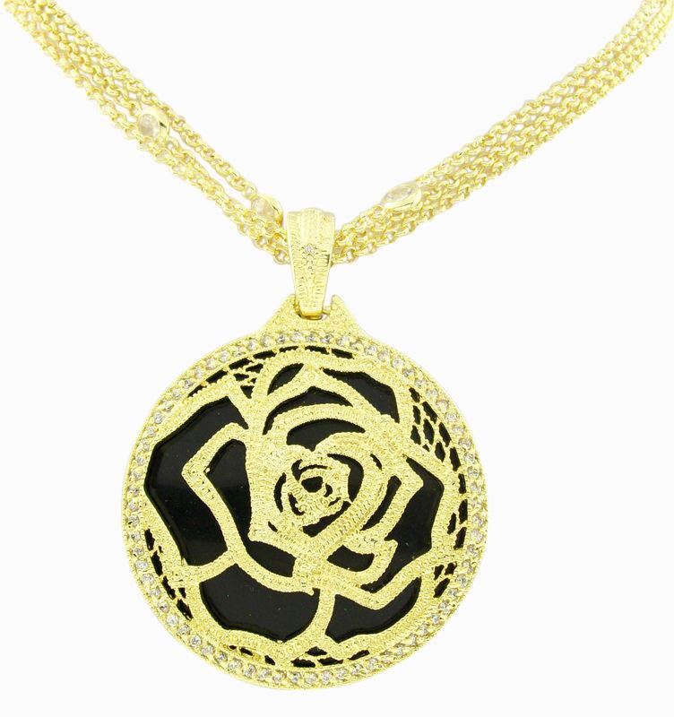 Rose Fashion Medallion Necklace