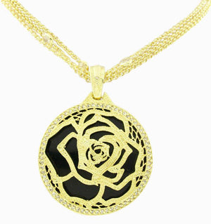 Rose Fashion Medallion Necklace