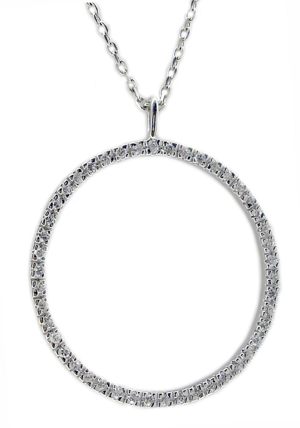 Necklace large CZ Circle of Life cubic zirconia pendant 501P123