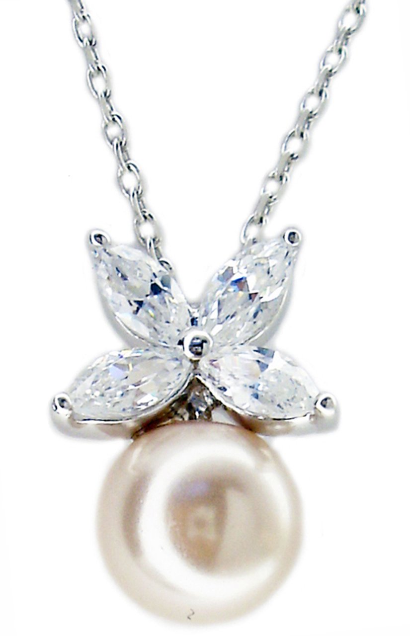 Pendant Flower 10Mm Color Pearl in S/S 501P21504