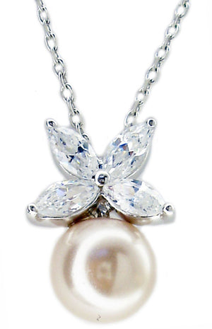 Pendant Flower 10Mm Color Pearl in S/S 501P21504