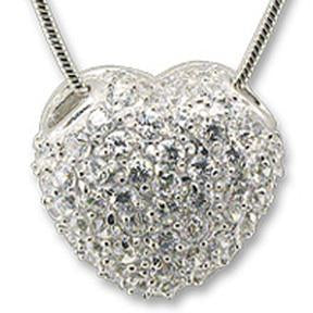 pendant Cubic Zirconia  Puffed Heart Shape  in Sterling Silver 501P23313
