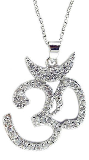 Pendant Large Om Pave  in S/S Rhodium 501P28404