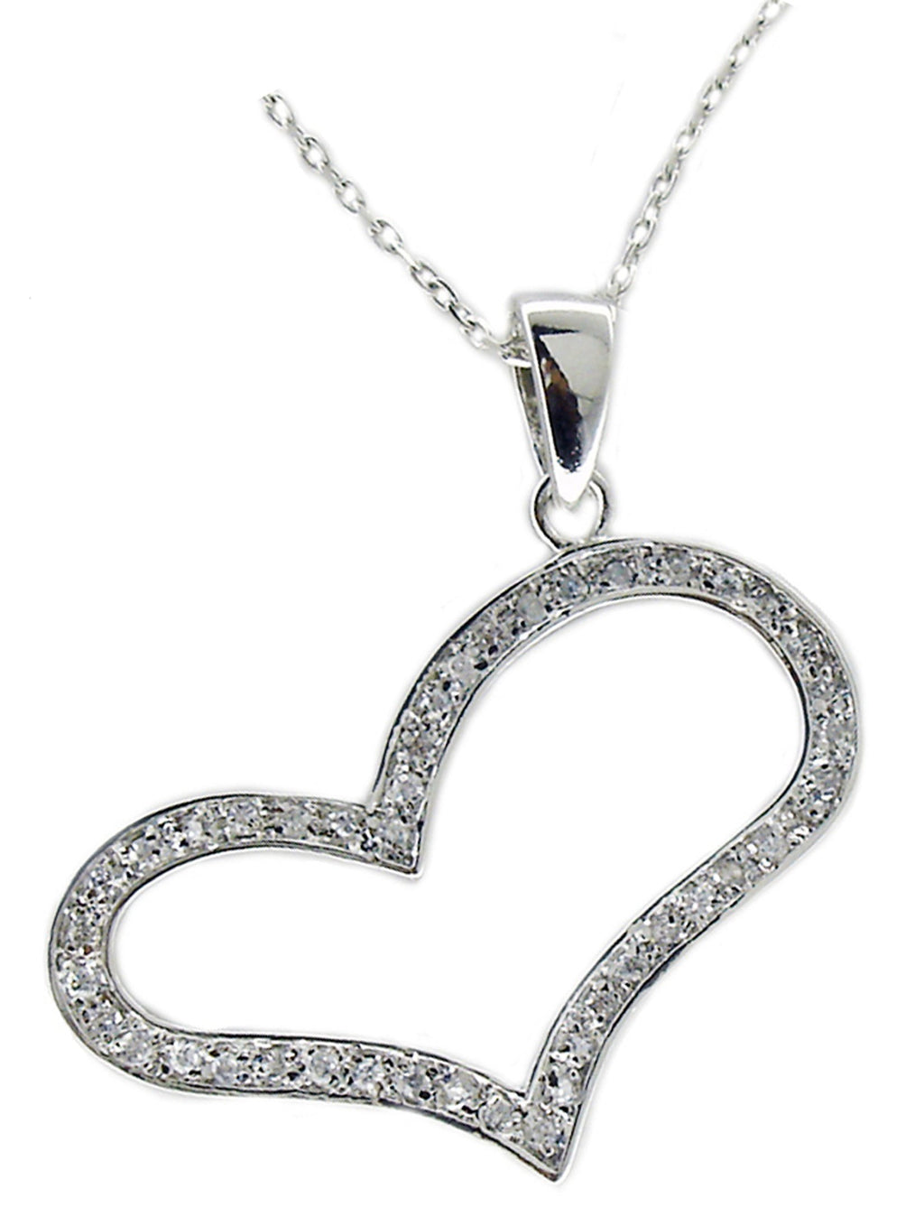 Pendant OPEN HEART CUBIC ZIRCONIA S/S 501P32301