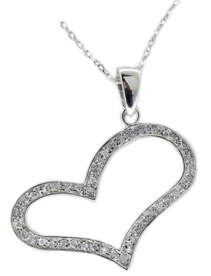 Pendant OPEN HEART CUBIC ZIRCONIA S/S 501P32301