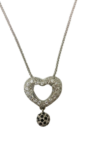 Pendant Heart Micro-pave featuring a dangling pave fireball 501P33106