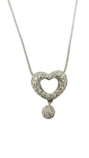 Pendant Heart Micro-pave featuring a dangling pave fireball 501P33106