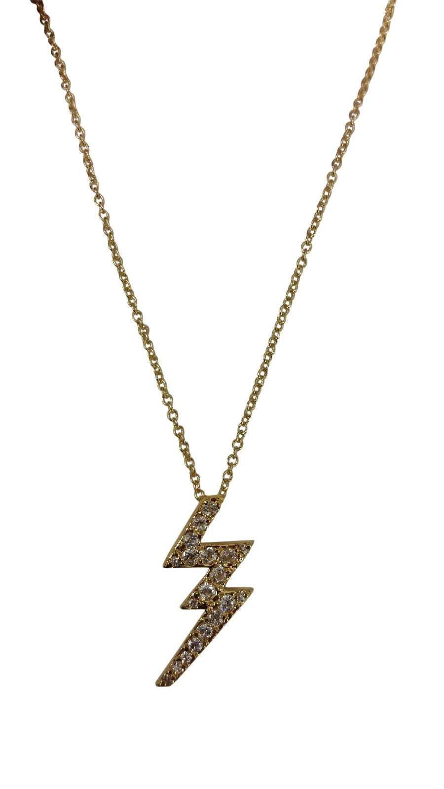 pendant cubic zirconia pave lightning bolt Sterling silver 501P36207