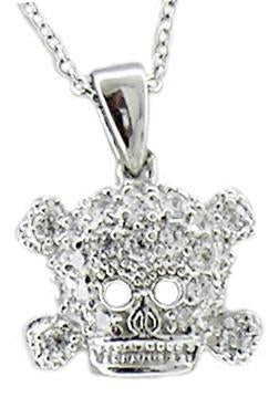 Pendant Pave cubic zirconia Skull  Sterling Silver:501P923