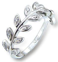 Ring Cubic Zirconia Leaves Sterling Silver 501R413207