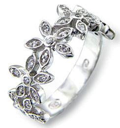 Ring  Cubic Zirconia Flower  Sterling Silver501R413204
