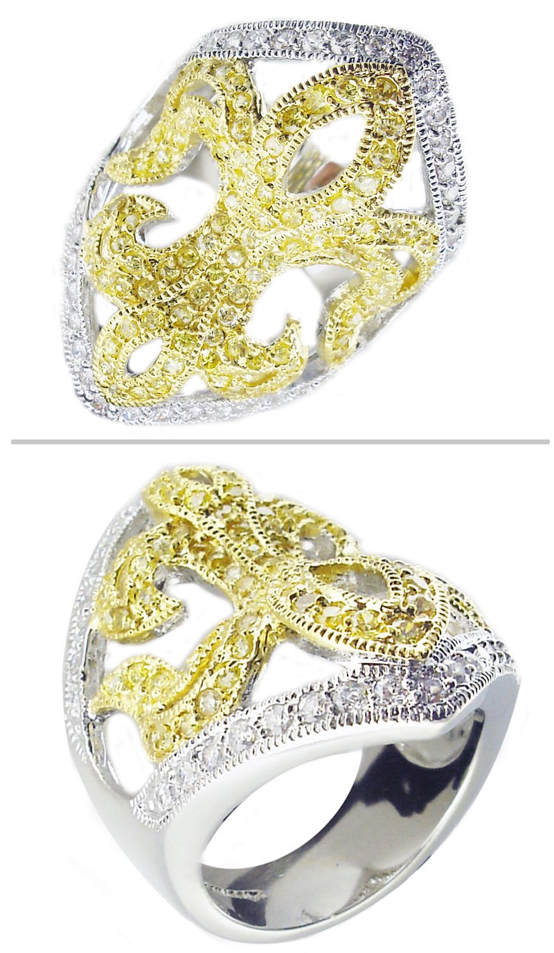 Ring Canary Pave Fleur-di-lis  501R7575