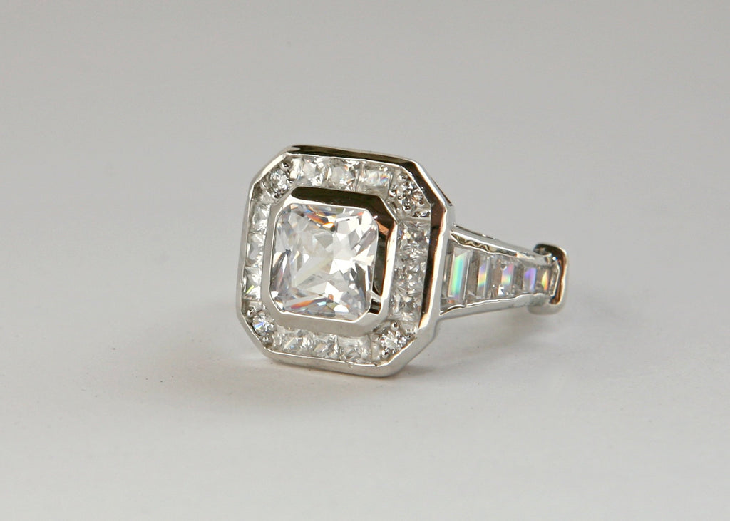 Ring Square Center Sterling silver 501R7X341