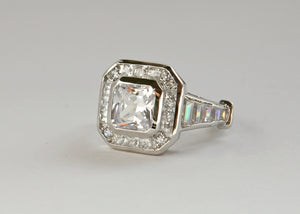 Ring Square Center Sterling silver 501R7X341