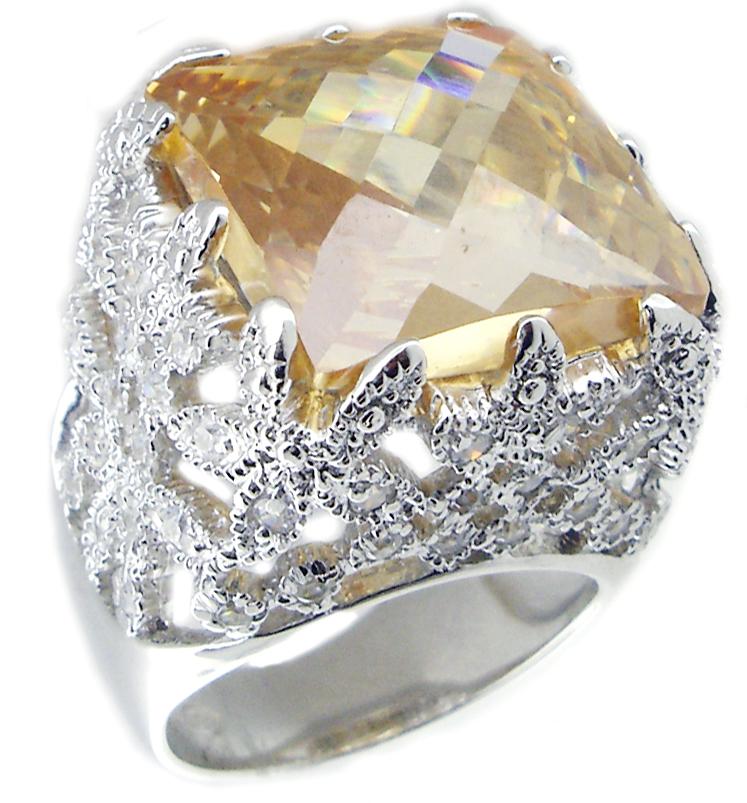 Ring Top Sq Cushion Cut Color Sterling silver Ring. 501R82301
