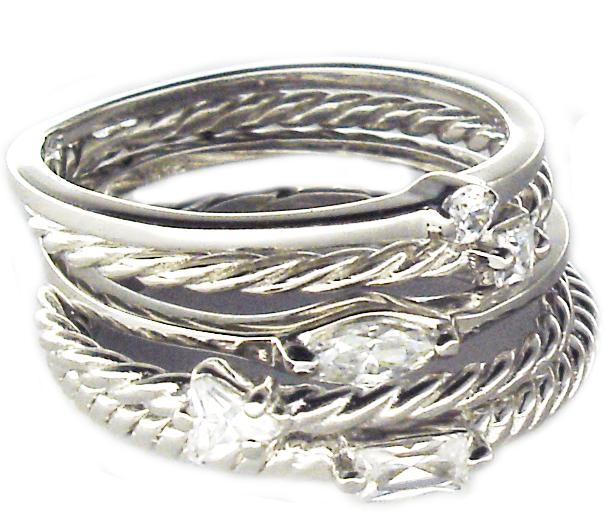 Ring Set Of Five Stack able Sterling silver Ring 501R9610