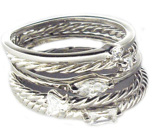 Ring Set Of Five Stack able Sterling silver Ring 501R9610
