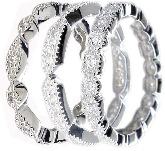 Ring Triple set Stackable Sterling silver Rings