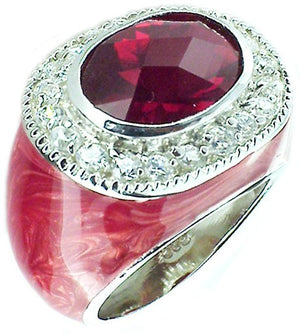 Color Flower Cz Sterling silver Ring