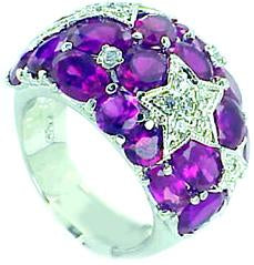 Ring Pave Cz Stars Ch Stones Sterling silver Ring 528R2618