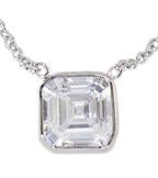 Pendant  1Ct Asscher Cut Sterling Silver 541P100
