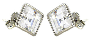 Earrings asher Cut Cz Stud wire bezel Earring 546E2Q