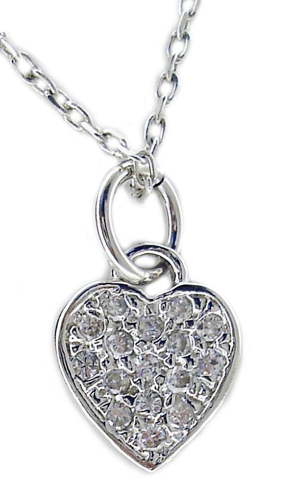 Pendant SMALL DANGLING CZ PAVE HEART IN STERLING SILVER 546P0034