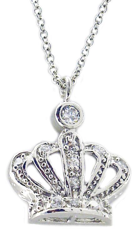 Pendant Pace Cz Md Crown in S/S Rhodium  546P204