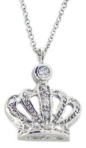 Pendant Pace Cz Md Crown in S/S Rhodium  546P204