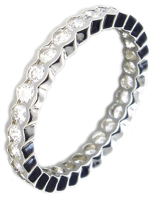 Ring Zirconite Cubic Zirconia Sterling Silver Eternity Band Ring 546R102