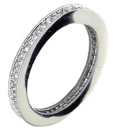 Zirconite Cubic Zirconia Eternity Sterling Silver Ring