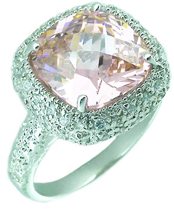Ring Cushion Cut Center Cz Sterling silver Ring 546R109