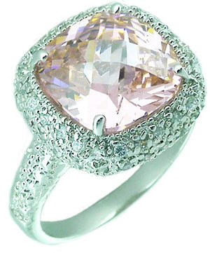 Ring Cushion Cut Center Cz Sterling silver Ring 546R109