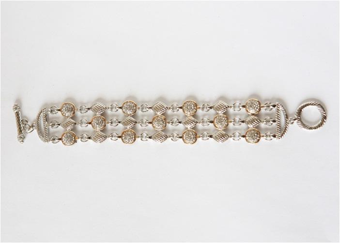 Sliver and Gold Tone Fashion Bracelet - Sliver