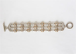 Sliver and Gold Tone Fashion Bracelet - Sliver
