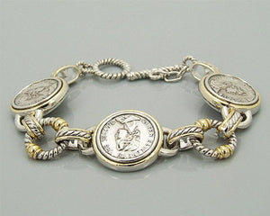 Sliver Coin Chain Fashion Bracelet - Sliver