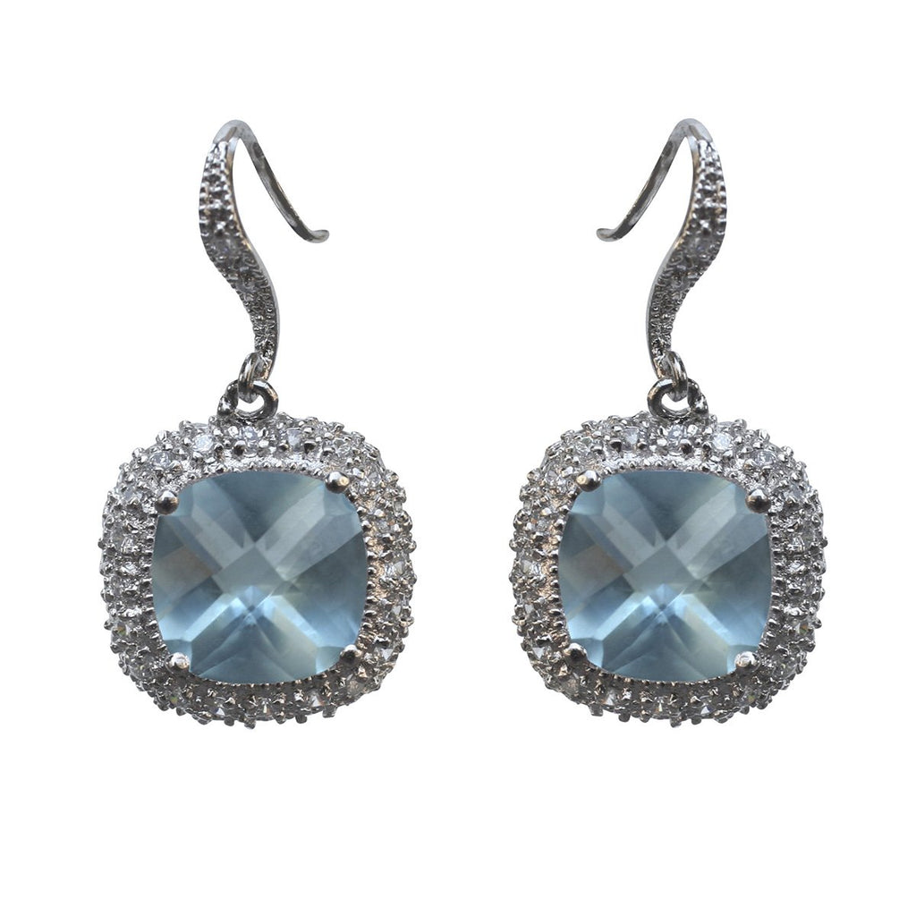Earring Pave Cz Cushion Cut 582E2140