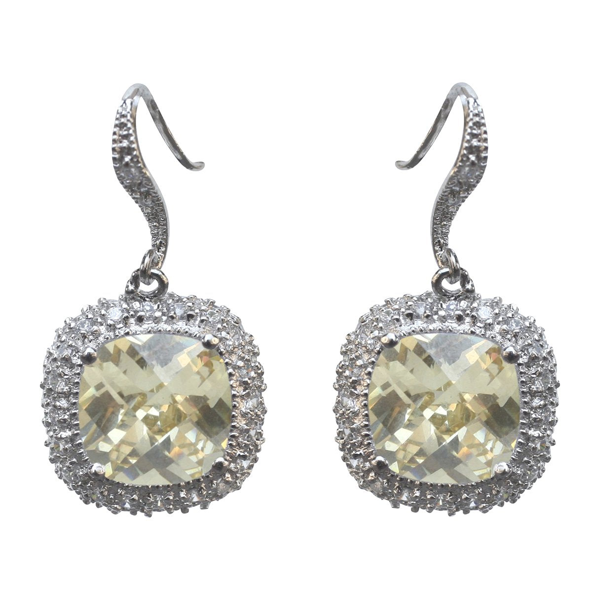 Earring Pave Cz Cushion Cut 582E2140