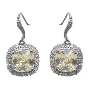 Earring Pave Cz Cushion Cut 582E2140