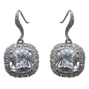 Earring Pave Cz Cushion Cut 582E2140