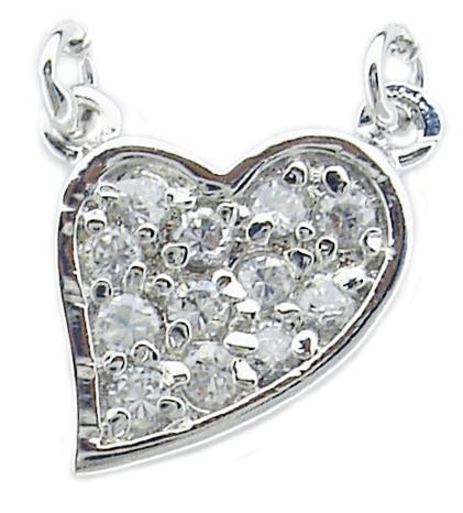 pendant CZ PAVE HEART STERLING SILVER  . 582P1318