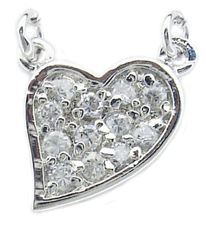 pendant CZ PAVE HEART STERLING SILVER  . 582P1318