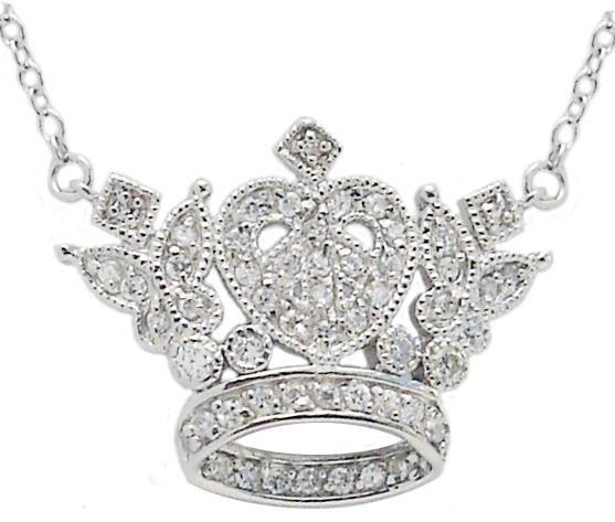 pendant Pave Crown  S/S Rhodium. 582P1596