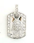 Pendant Pave Tag Hand Charm  S/S  582P2632